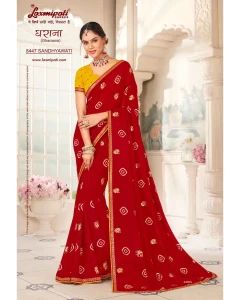 Gharaana 8447 Chiffon Maroon Saree