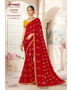 Laxmipati Gharaana 8440 Chiffon Maroon Saree