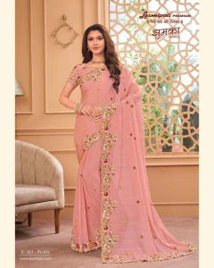 JHUMKA K-363 Chiffon Pink Saree