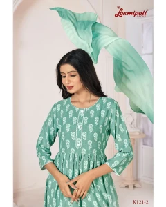 Spun Base Fabric Medium Sea Green Nayra Cut Kurta With Pant & Dupatta