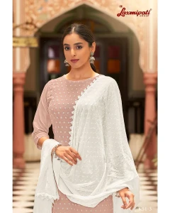 Ishaal Cotton Base Dusty Pink Straight Cut Kurti With Pant & Dupatta