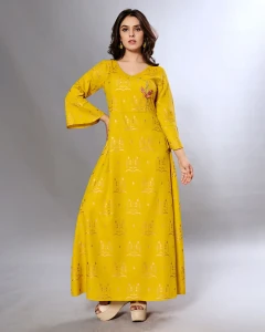 Cotton Fresh yellow Gown